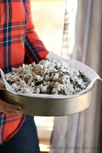 Only 4 ingredients to this sweet treat, Thin Mint Popcorn is super yummy and a great snack for your next movie night!