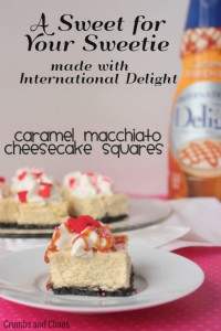 Caramel Macchiato Cheesecake Squares | Crumbs and Chaos #IDLove #cheesecake www.crumbsandchaos.dreamhosters.com