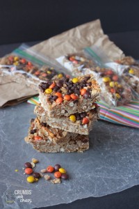 {No Bake} Peanut Butter Pretzel Granola Bars | Crumbs and Chaos #snacks #kidfriendly #granolabars www.crumbsandchaos.dreamhosters.com