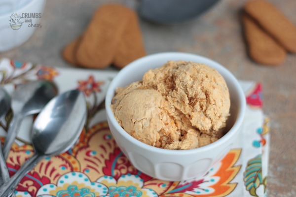 Pumpkin Caramel Cookie Ice Cream | Crumbs and Chaos #pumpkin #icecream #biscoff www.crumbsandchaos.dreamhosters.com