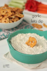 Garlic Feta Dip | Crumbs and Chaos #appetizer #dip #fetacheese www.crumbsandchaos.dreamhosters.com