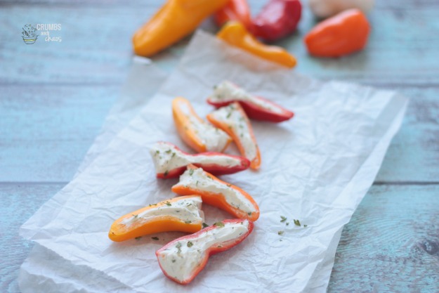 Garlic & Herb Stuffed Mini Sweet Peppers | Crumbs and Chaos