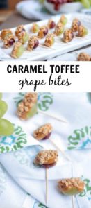 This simple snack is perfect for a party or gathering! Caramel Toffee Grape Bites are a delicious sweet treat and time of year!