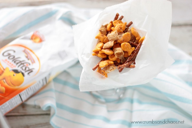 Cheesy Garlic Snack Mix | Crumbs and Chaos