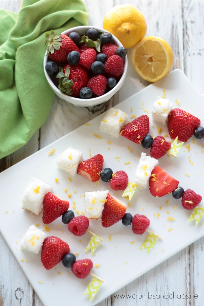 Lemon Berry Fruit Kabobs | Crumbs and Chaos