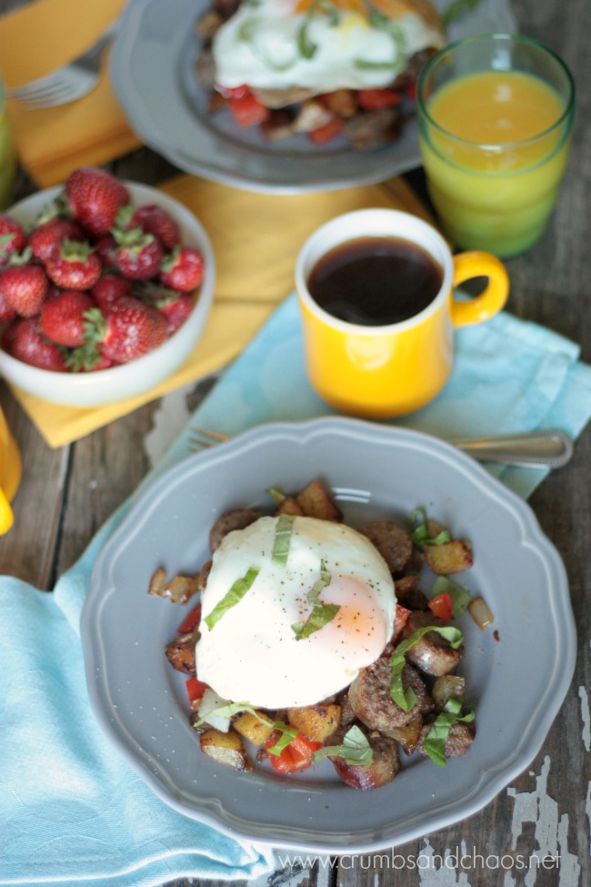 Brat Breakfast Hash | recipe by Crumbs and Chaos
