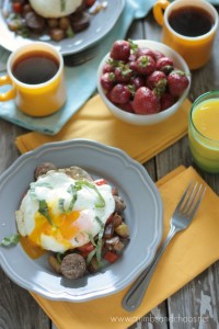 Brat Breakfast Hash | recipe by Crumbs and Chaos #SausageFamily