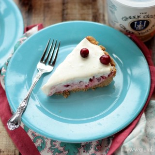 No Bake Cranberry Yogurt Pie | Crumbs and Chaos
