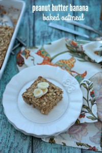 Peanut Butter Banana Baked Oatmeal | Crumbs and Chaos