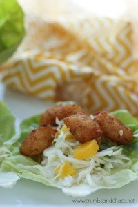 Spicy Honey Popcorn Shrimp Lettuce Wraps