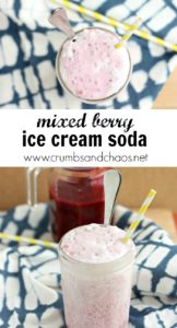 Mixed Berry Ice Cream Soda | Crumbs and Chaos
