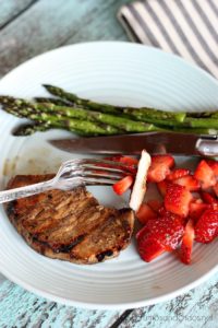 Grilled Balsamic Pork Chops with Strawberry Relish | Crumbs and Chaos