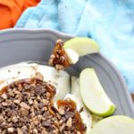 You only need 4 ingredients to make the Best Caramel Apple Toffee Dip! It'll be everyone's favorite at your next party!