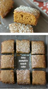 Perfect snack or lunchbox treat, Easy Pumpkin Snack Cake is simple to make and sure to be loved by all!