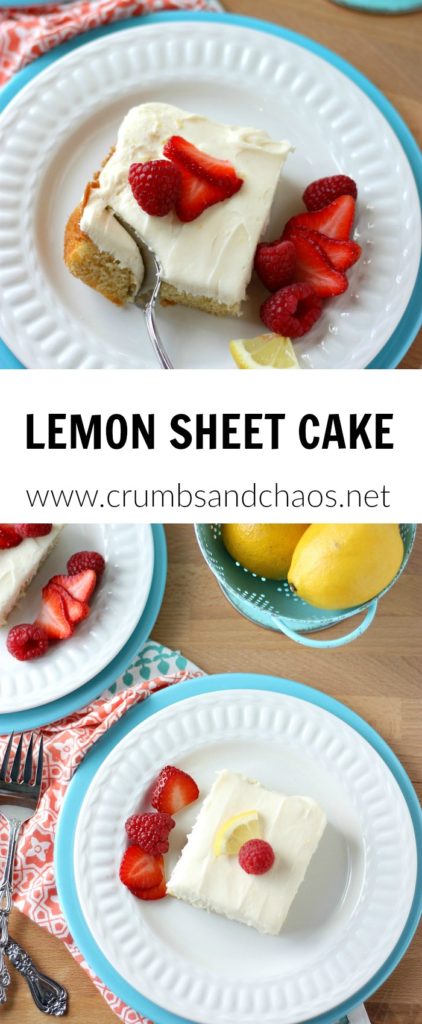 Lemon Sheet Cake will feed a crowd, is the perfect balance of tart and sweet, topped with Lemon Cream Cheese Frosting - it can't be beat!