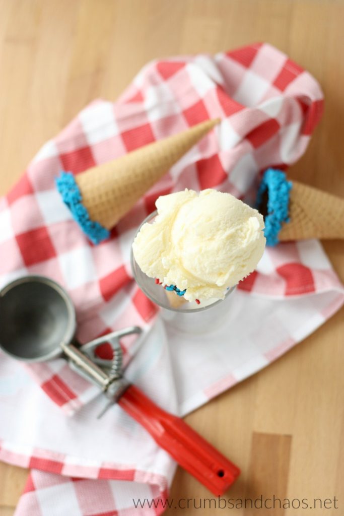 Easy, homemade vanilla ice cream can't be beat!